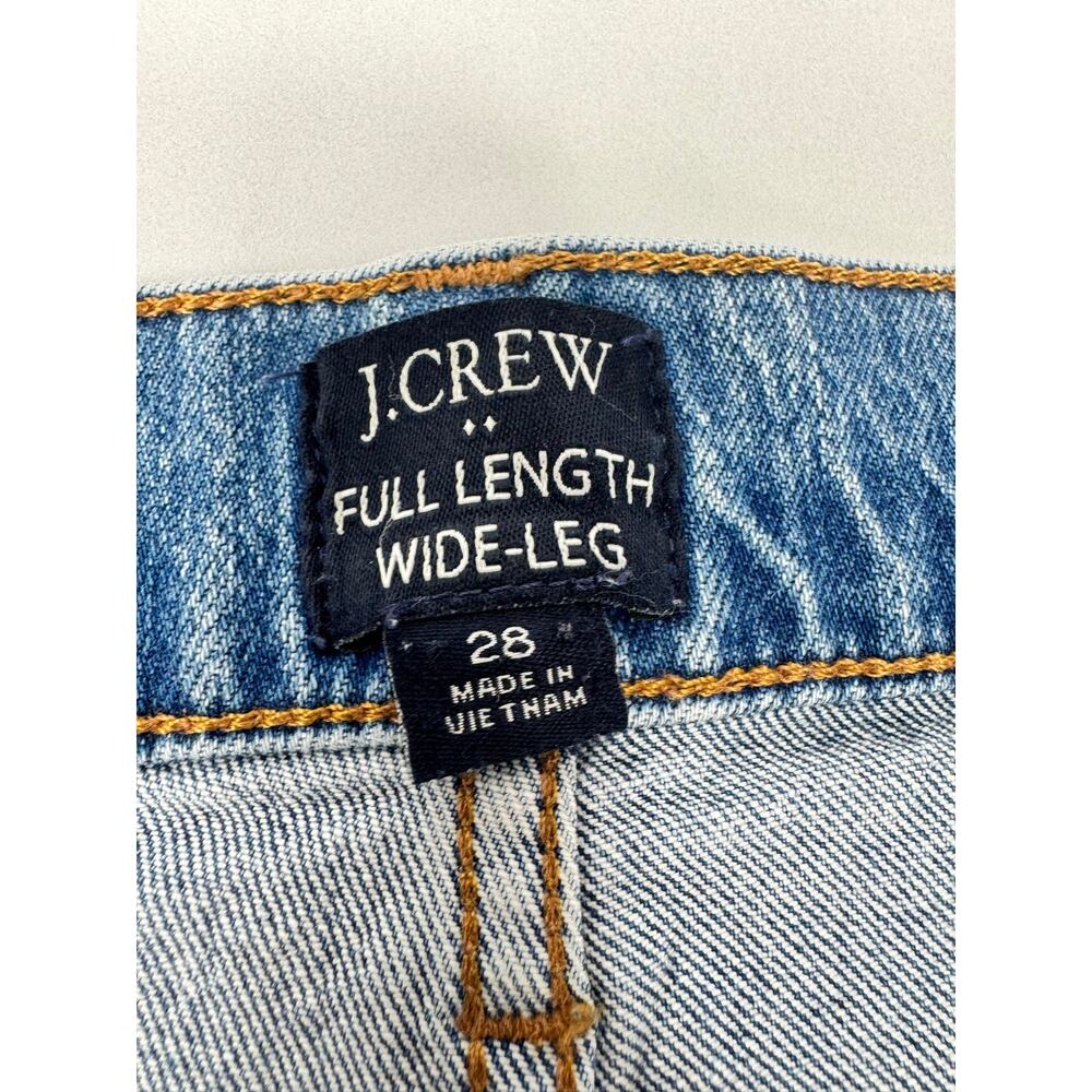 J.Crew Full Length Wide Leg Jeans 28 Vintage Wash Coastal Chic Denim Pristine - Picture 5 of 14